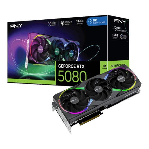 10 PNY RTX 5080 ARGB OC EPIC X Triple Fan gr