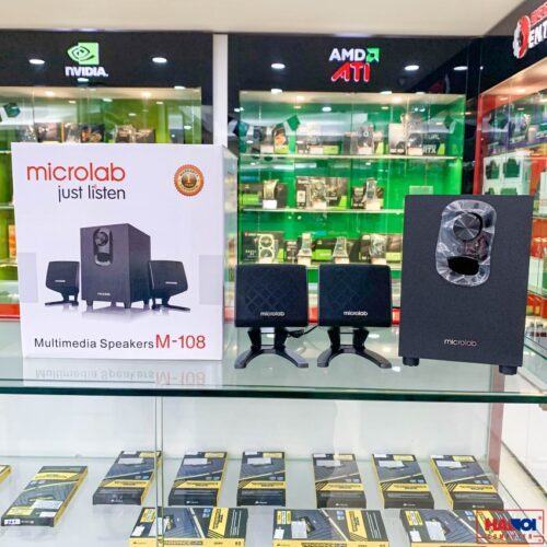 ảnh chụp Loa Microlab M108 cùng hộp sản phẩm