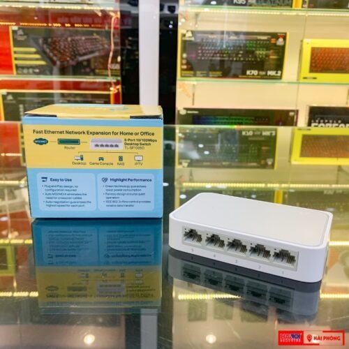 ảnh chụp Switch TP-Link TL-SF1005D cùng hộp sản phẩm