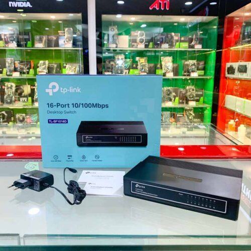 ảnh chụp Switch TP-Link TL-SF1016D cùng phụ kiện đi kèm