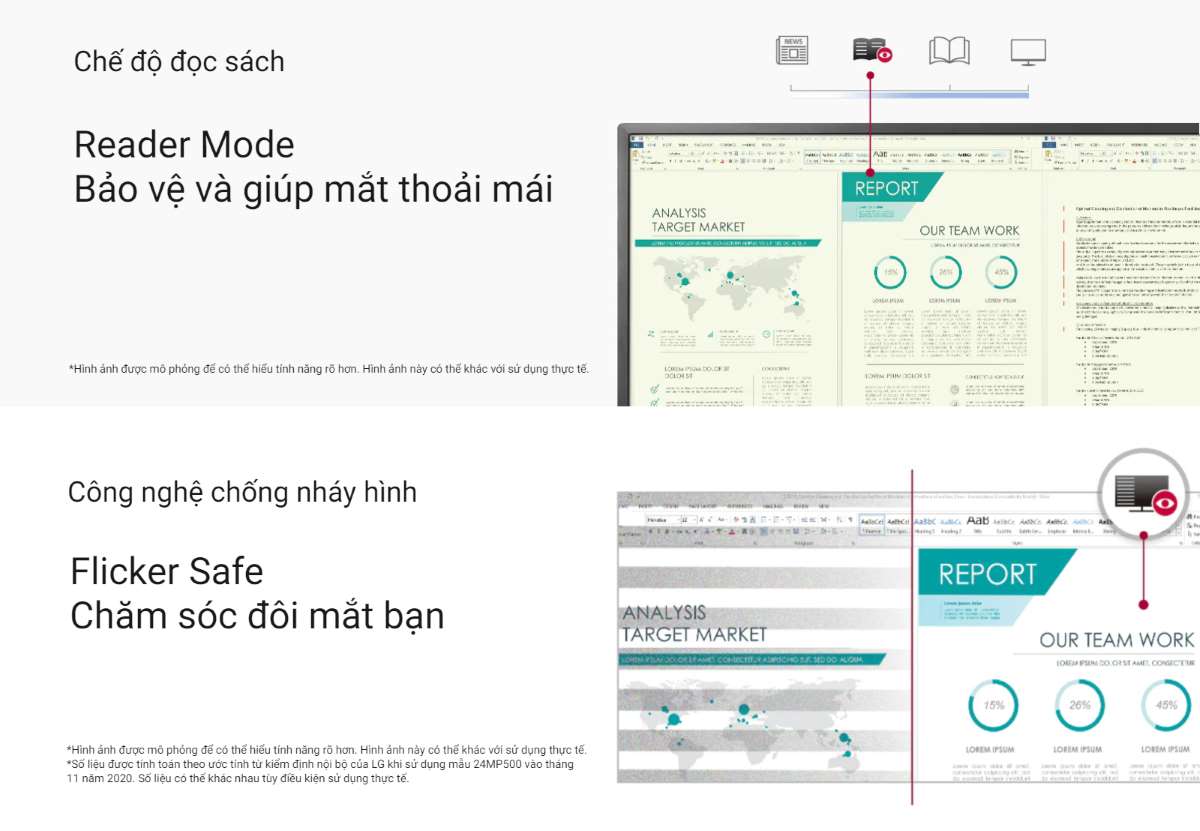 Màn hình LG 27MP500-B chế độ bảo vệ mắt