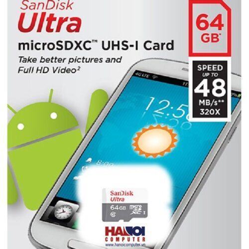 Thẻ Nhớ SanDisk microSD Ultra 64GB Class 10 SDSQUNR-064G-GN3MN