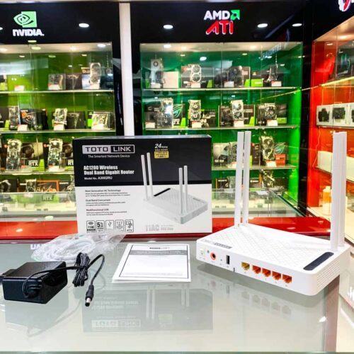 ảnh chụp Router wifi Totolink A3002RU Dual Band Wireless AC1200Mbps cùng phụ kiện đi kèm