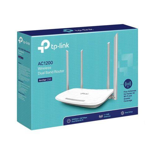 hộp sản phẩm Bộ phát wifi TP-Link Archer C50 Wireless AC1200Mbps