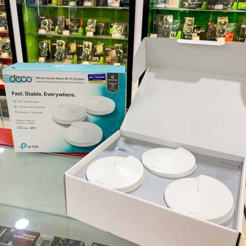 ảnh chụp mở hộp sản phẩm Bộ phát wifi mesh TP-Link Deco M5 3-Pack