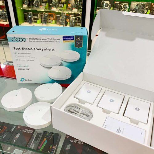 ảnh chụp phụ kiện trong hộp Bộ phát wifi mesh TP-Link Deco M5 3-Pack