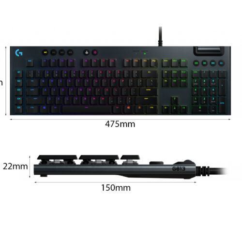 Bàn phím cơ Logitech G813 Lightsync RGB Mechanical Romer G Linear Gaming Keyboard Black