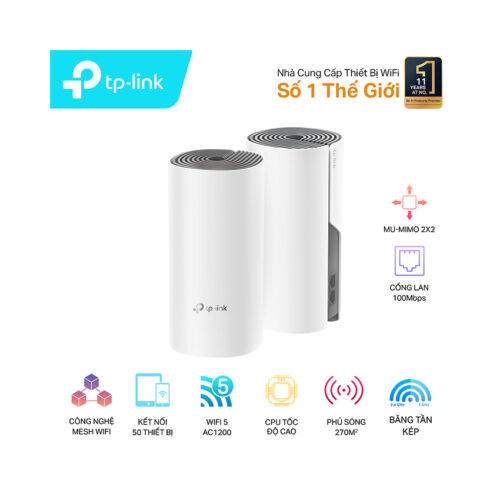 Bộ phát wifi mesh TP-Link Deco E4 (2-Pack) Wireless AC1200Mbps