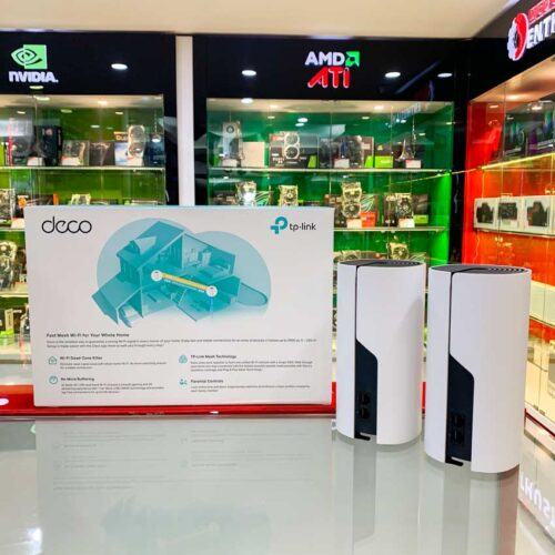 ảnh chụp Bộ phát wifi mesh TP-Link Deco E4 (2-Pack) Wireless AC1200Mbps cùng hộp sản phẩm