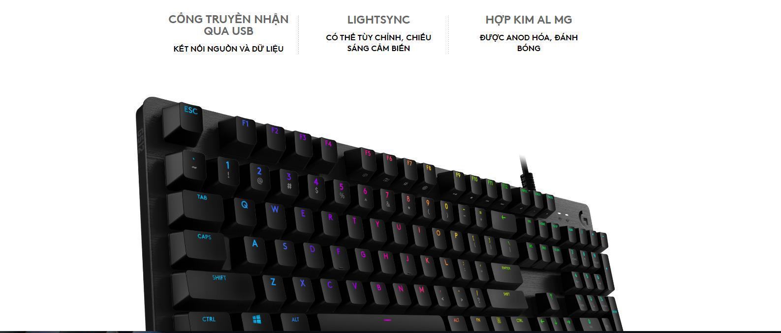 Bàn phím cơ Logitech G512 Lightsync RGB GX Red Linear switch 1