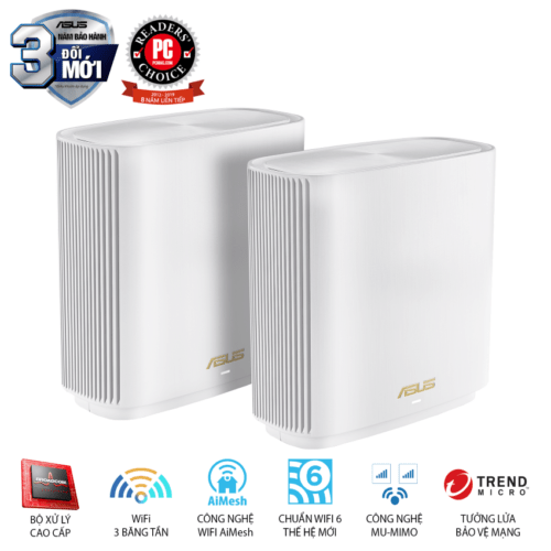 mặt nghiêng phải Bộ Mesh Wifi ASUS XT8 (W-2-PK) ZenWiFi 6 Chuẩn AX6600,