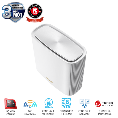 phía trên Bộ Mesh Wifi ASUS XT8 (W-2-PK) ZenWiFi 6 Chuẩn AX6600,