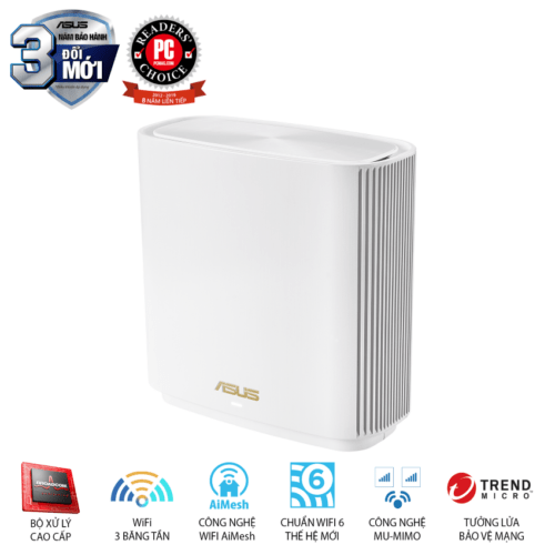 phía ngang Bộ Mesh Wifi ASUS XT8 (W-2-PK) ZenWiFi 6 Chuẩn AX6600,