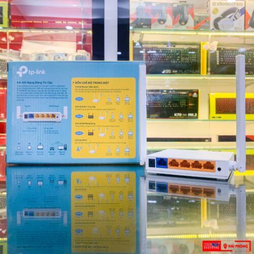 ảnh chụp mặt sau Bộ phát wifi TP-Link TL-WR844N Wireless N300Mbps cùng hộp sản phẩm