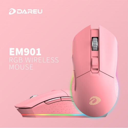 Chuột chơi game không dây Dareu EM901 Wireless Hồng
