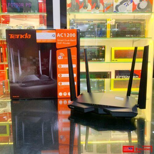 ảnh chụp Bộ phát wifi Tenda AC6 chuẩn AC1200Mbps cùng hộp sản phẩm