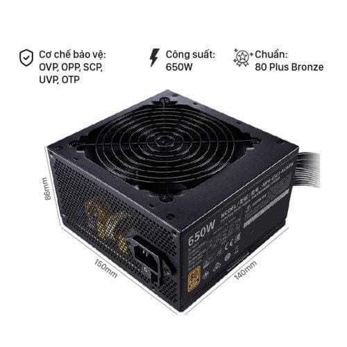 Nguồn máy tính Cooler Master MWE V2 230V 650 650W Plus Bronze (80 Plus Bronze/Màu Đen) 14