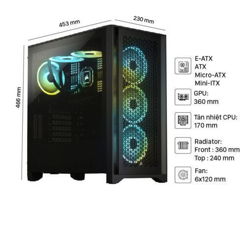 Vỏ Case Corsair 4000D Airflow TG Black (Mid Tower/Màu Đen) 09