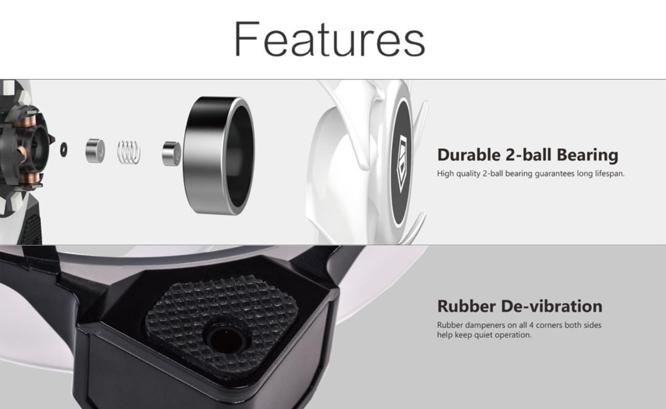 Fan Case ID Cooling DF-12025-ARGB TRIO 3pcs Pack được thiết kế để tối ưu lưu lượng và áp lực của luồng gió khi đi qua cánh quạt