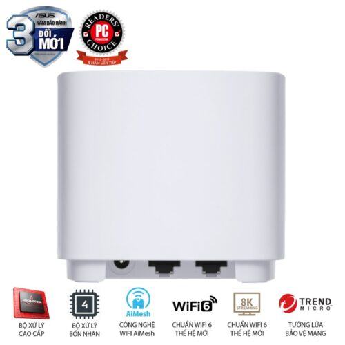 cổng kết nối của Bộ phát wifi ASUS XD4 (W-3-PK) Mesh wifi 6, Chuẩn AX1800