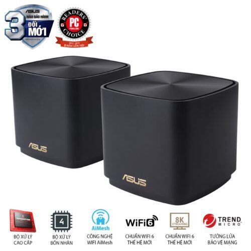 2 pack Bộ phát wifi ASUS XD4 (B-3-PK) Mesh wifi 6, Chuẩn AX1800