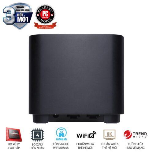mặt sau Bộ phát wifi ASUS XD4 (B-3-PK) Mesh wifi 6, Chuẩn AX1800