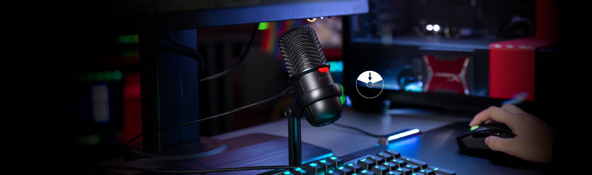 Microphone Kingston HyperX Solocast - Standalone Microphone HMIS1X-XX-BK/G chỉ cần cắm và chạy