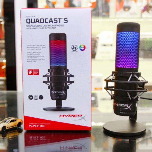 LMC ảnh chụp Microphone Kingston HyperX QuadCast S RGB mặt nghiêng