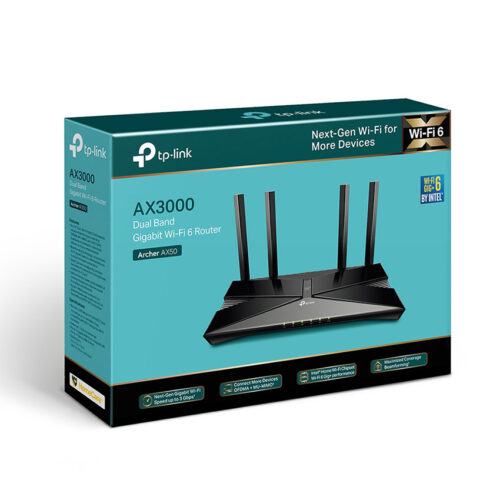 hộp sản phẩm Bộ phát wifi TP-Link Archer AX50 Wifi 6, AX3000