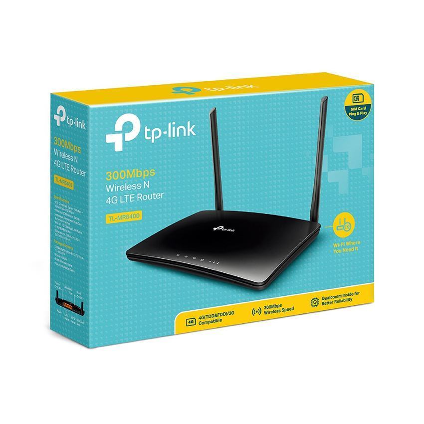 hộp sản phẩm Bộ phát 4G TP-LinkTL-MR6400 Wireless N300 Mbps