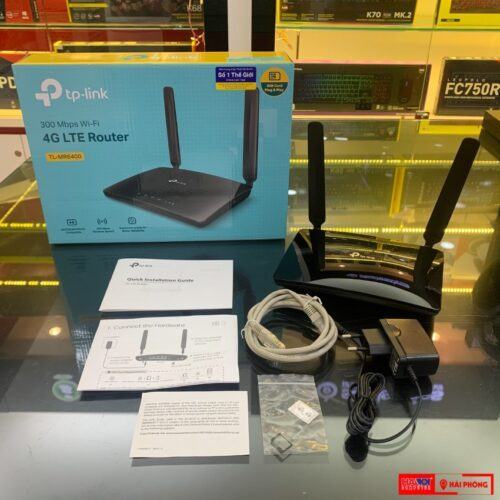 ảnh chụp Bộ phát 4G TP-LinkTL-MR6400 Wireless N300 Mbps cùng phụ kiện đi kèm