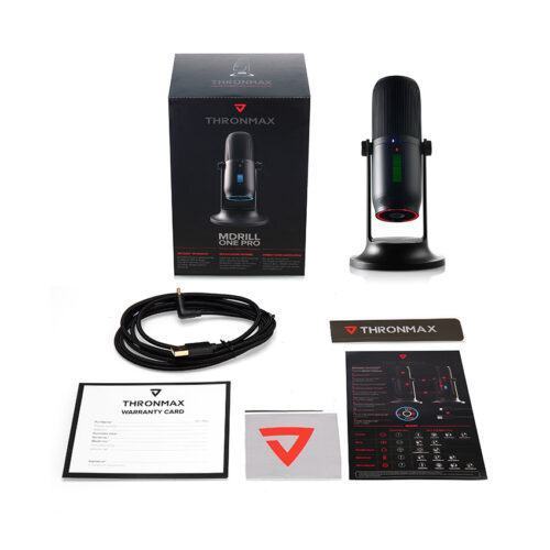 Microphone Thronmax Mdrill one Jet Black cùng phụ kiện đi kèm