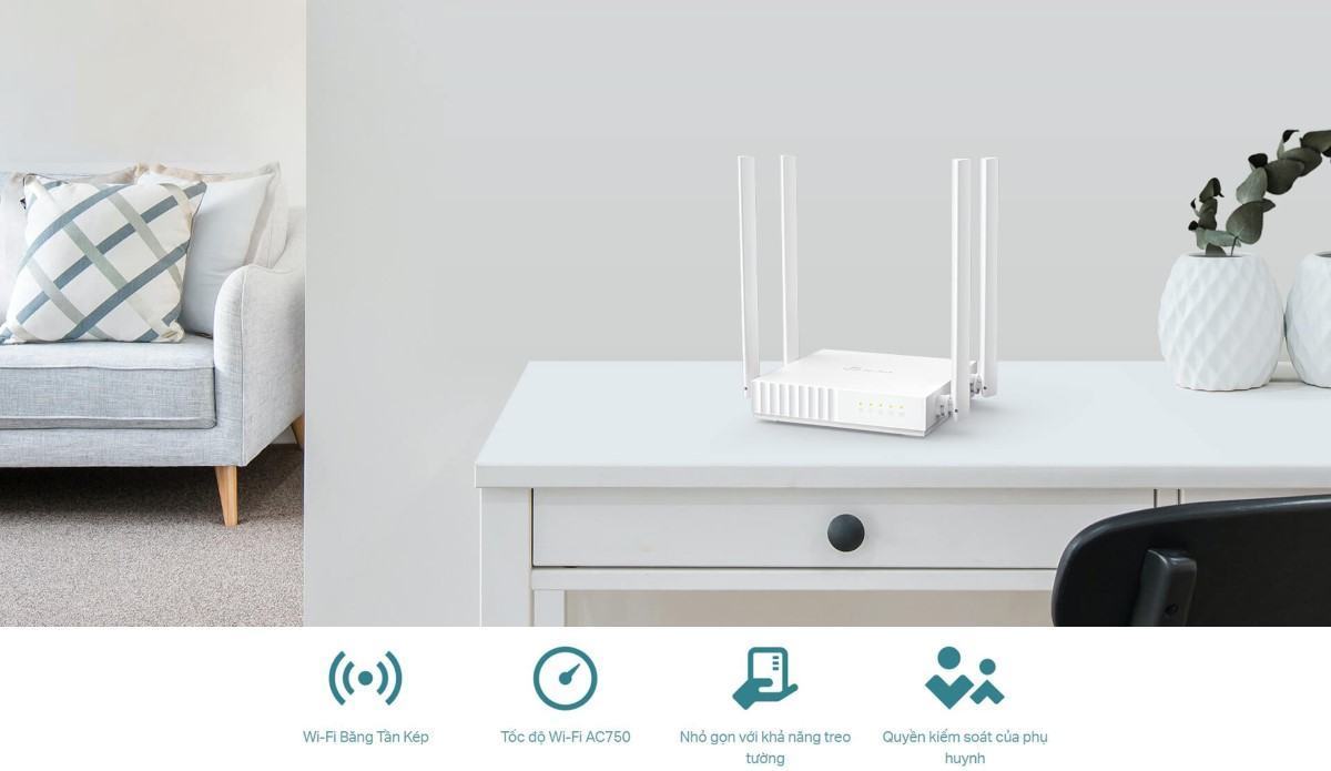 Bộ phát wifi TP-Link Archer C24 tốc độ AC750Mbps