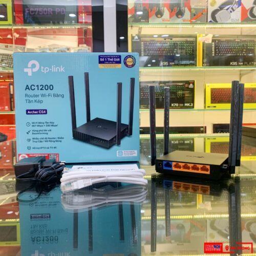 ảnh chụp Bộ phát wifi TP-Link Archer C54 tốc độ AC1200Mbps cùng phụ kiện đi kèm