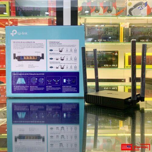 ảnh chụp mặt sau Bộ phát wifi TP-Link Archer C54 tốc độ AC1200Mbps cùng vỏ hộp