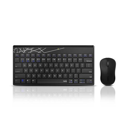 Bộ Bàn phím + Chuột không dây Rapoo 8000M màu Đen (USB/Bluetooth)