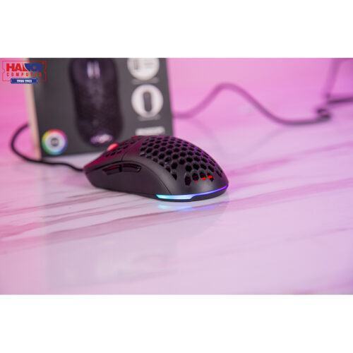 Chuột E-Dra EM618 Đen (USB/RGB/Huano20M/Avago3327/12400dpi