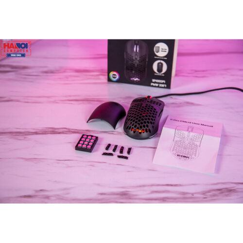 Chuột E-Dra EM618 Đen (USB/RGB/Huano20M/Avago3327/12400dpi