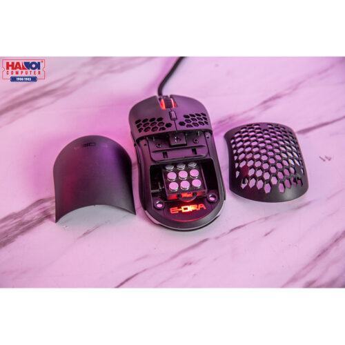 Chuột E-Dra EM618 Đen (USB/RGB/Huano20M/Avago3327/12400dpi