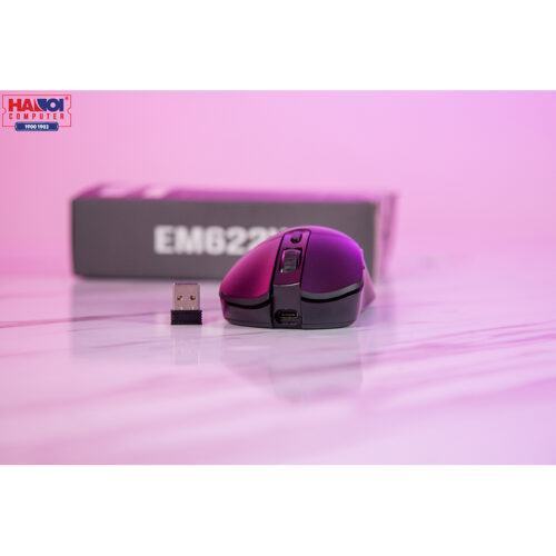 Chuột Không dây E-Dra EM622W Đen (USB/RGB/Huano20M/Avago3327/12400dpi)