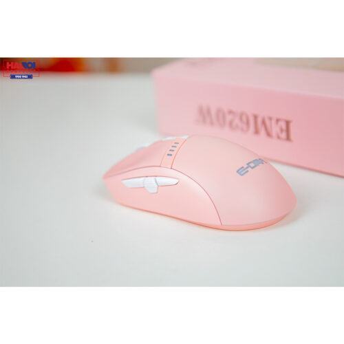 Chuột Không dây E-Dra EM620W Hồng (USB/RGB/Avago3325/Huano sw)