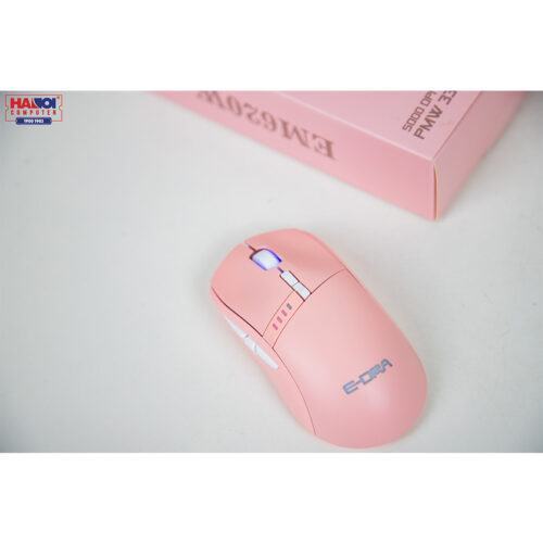 Chuột Không dây E-Dra EM620W Hồng (USB/RGB/Avago3325/Huano sw)