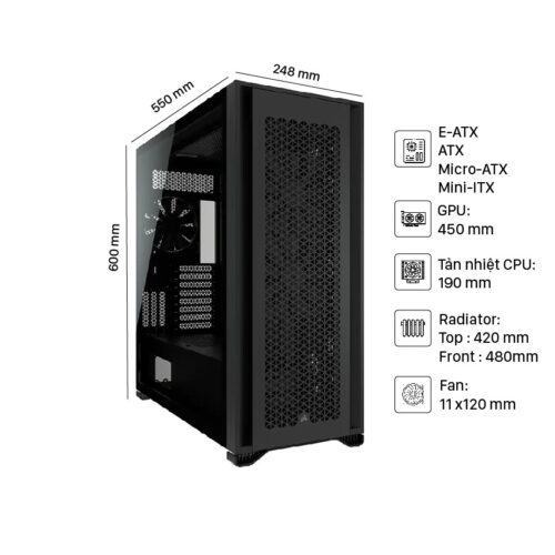 Vỏ máy tính Corsair 7000D Airflow TG Black 07