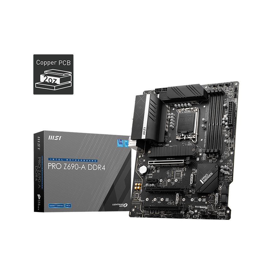Mainboard MSI PRO Z690-A WIFI (Intel Z690, Socket 1700, ATX, 4 khe RAM DDR4) - BẢO HÀNH LMC 24 THÁNG Mainboard MSI PRO Z690-A (Intel Z690, Socket 1700, ATX, 4 khe RAM DDR4)