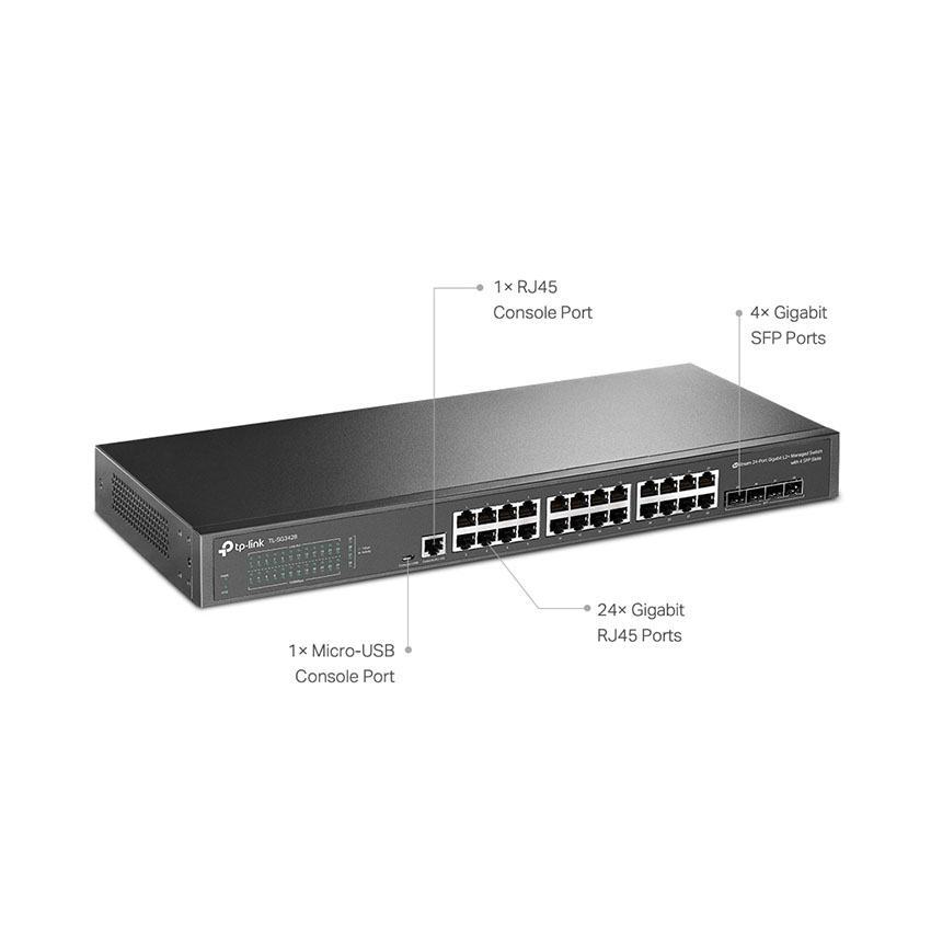 Switch TP-Link TL-SG3428 (24 port gigabit RJ45 ports và 4 port gigabit SFP) 3