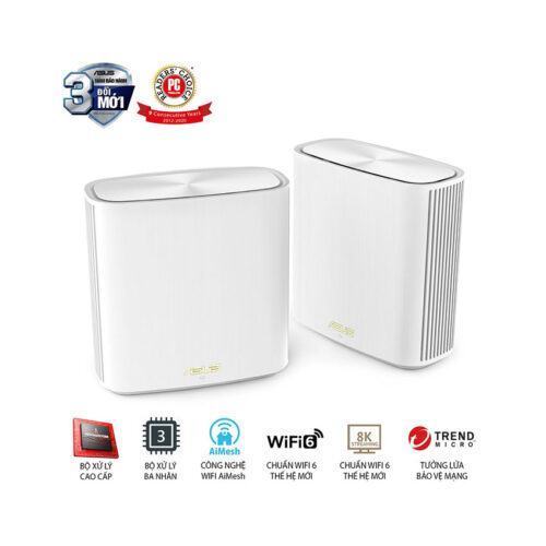 Bộ phát wifi ASUS XD6 (W-2-PK) Mesh wifi 6, Chuẩn AX5400