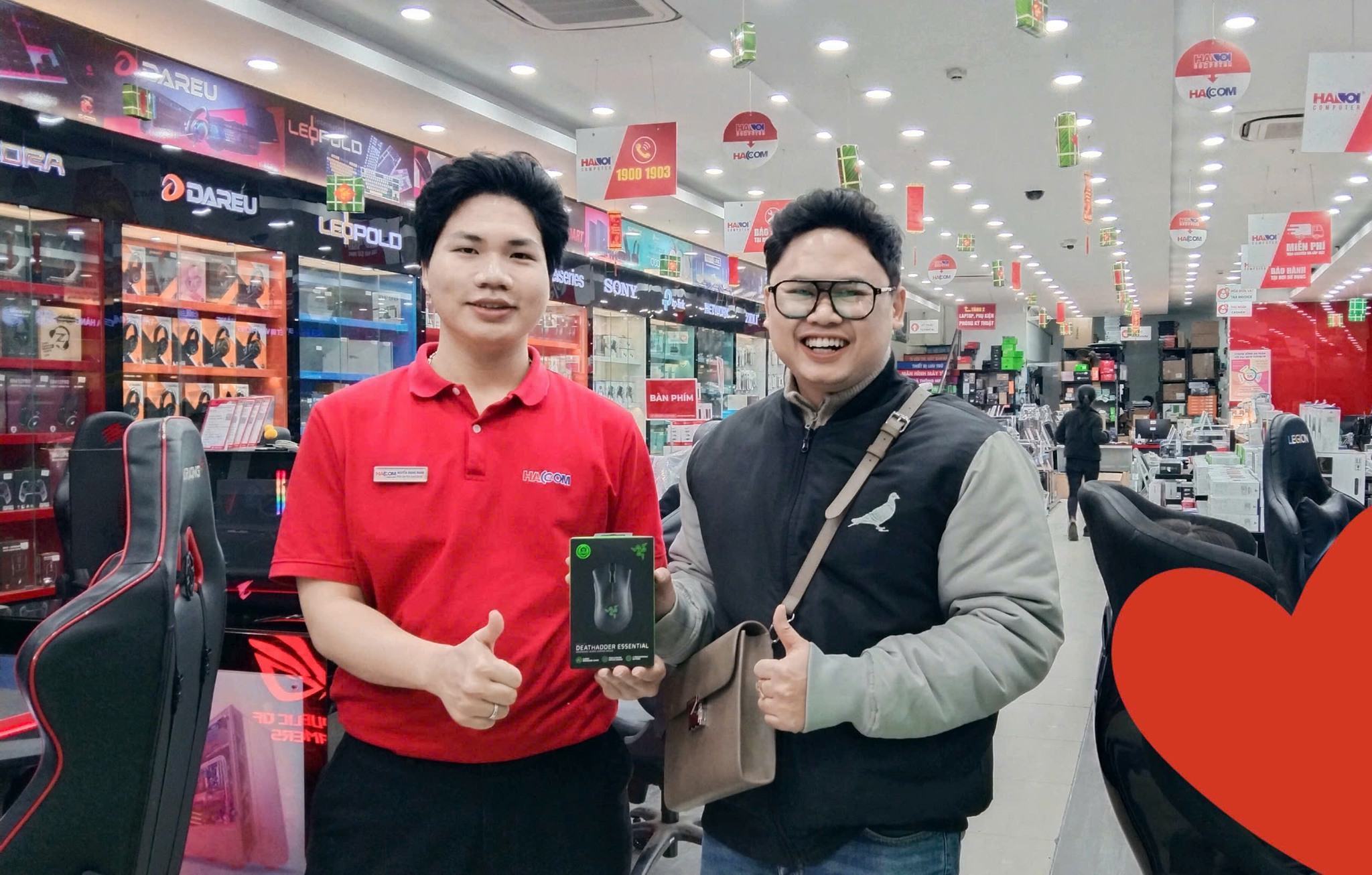 KHLMC Chuột Razer DeathAdder Essential Ergonomic đen (USB/Led Green) (RZ01-03850100-R3M1)