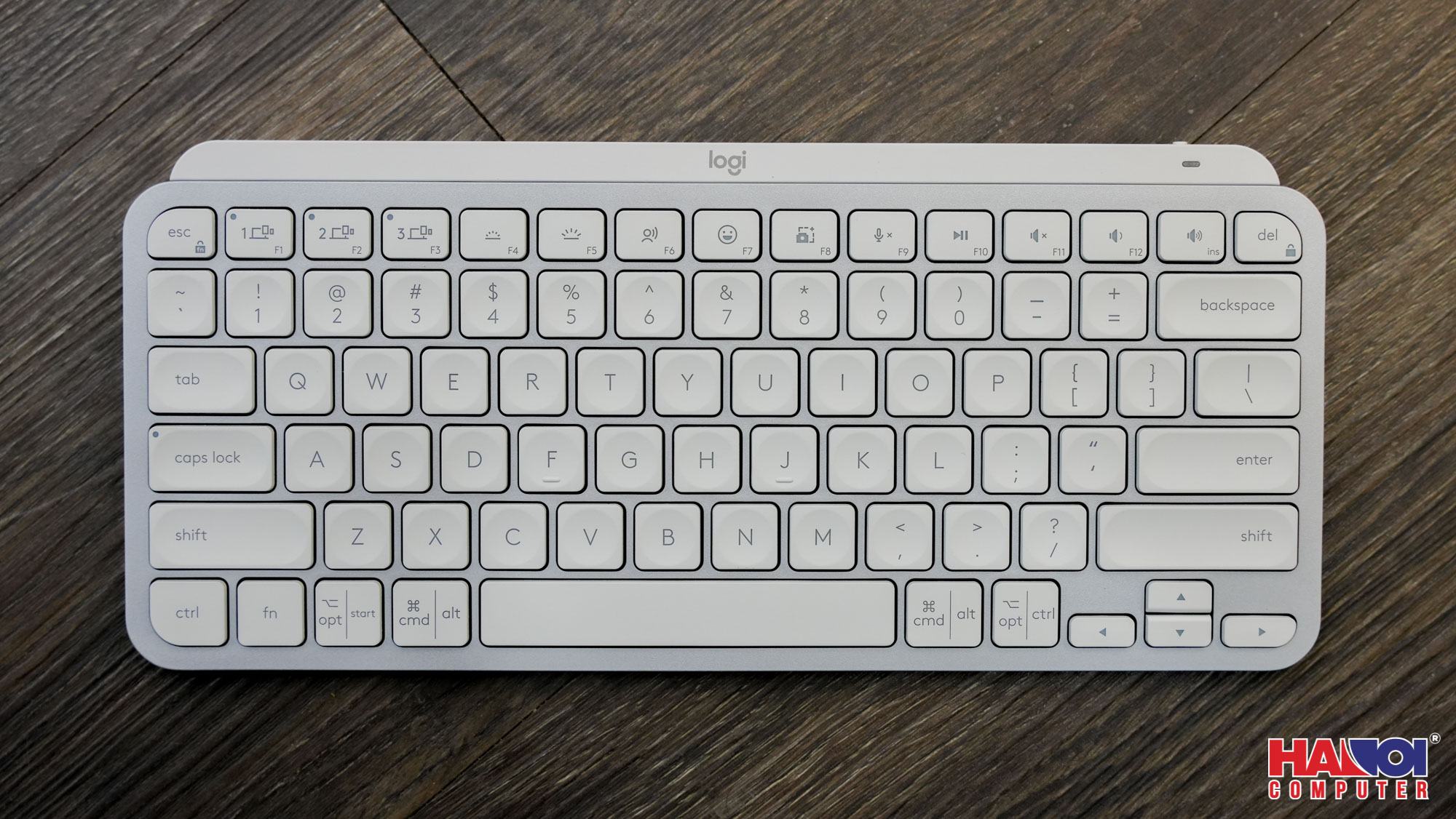 Bàn phím Không dây Logitech MX Keys Mini Pale Grey (USB/Bluetooth/xám trắng)