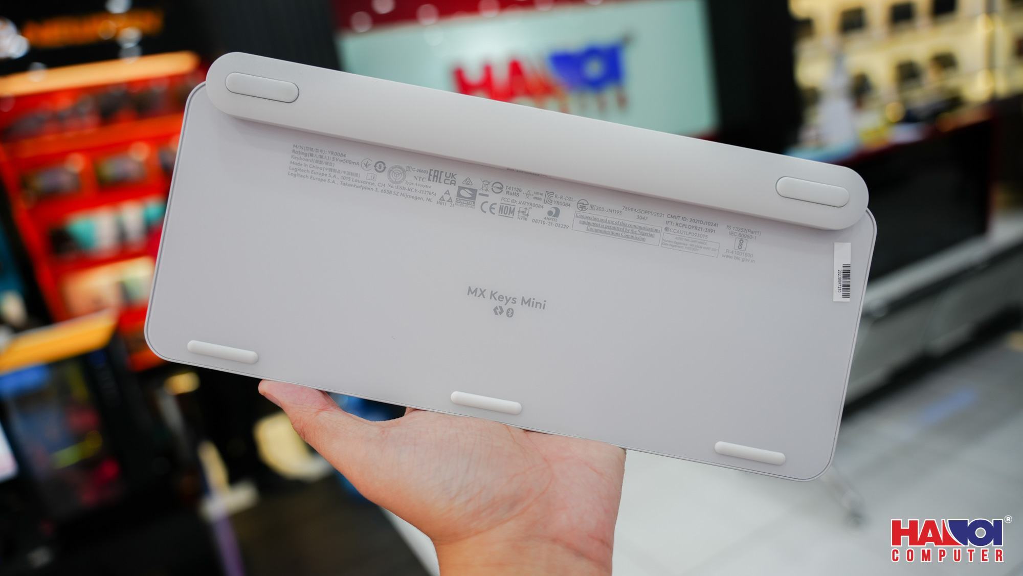 Bàn phím Không dây Logitech MX Keys Mini Pale Grey (USB/Bluetooth/xám trắng)