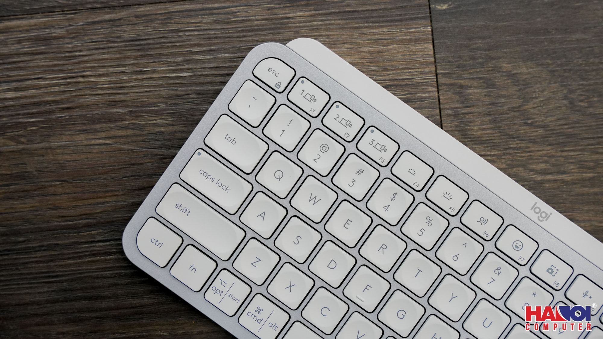 Bàn phím Không dây Logitech MX Keys Mini Pale Grey (USB/Bluetooth/xám trắng)